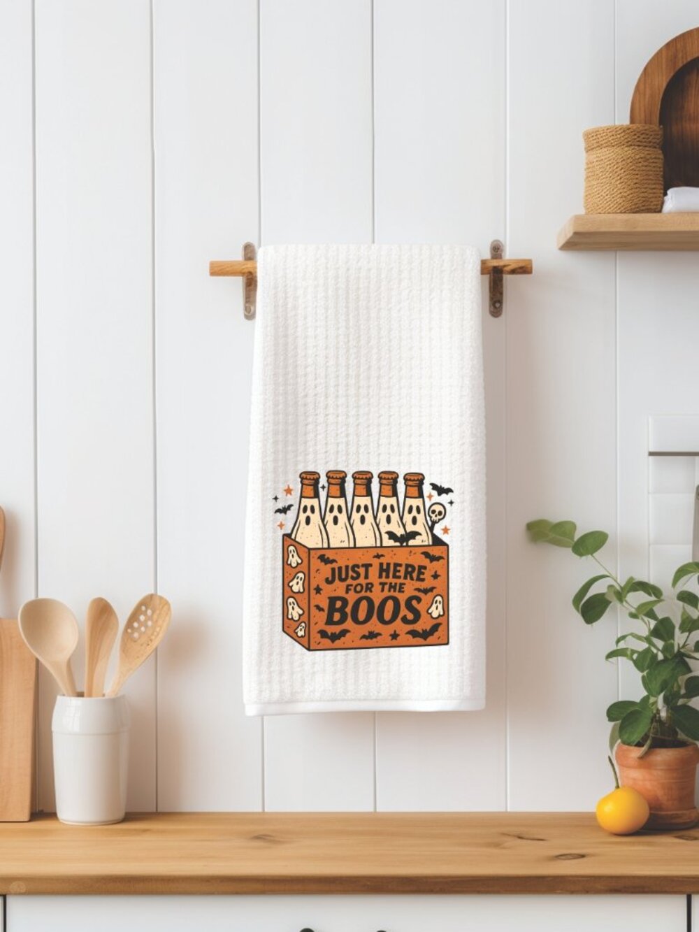 Just Here For the Boos Halloween Decorative Kitchen Tea Towel